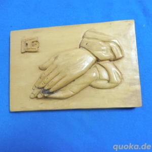 Betende Hände von Albrecht Dürer aus Holz geschnitztes Relief Holzbild