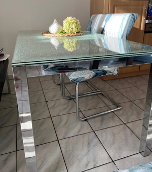 Esszimmertisch crashed Glas