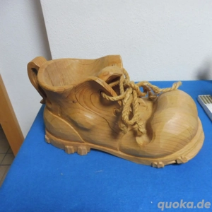 Handgeschnitzter Holzschuh Berchtesgaden echt Volkskunst Bergschuh 1,4 Kg groß