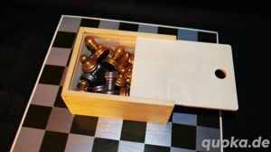 Gold & Silber Schachfiguren Design Knubbel Schachspiel + Holzkassette + Schachbrett  Chess Einmalig  Bild 3