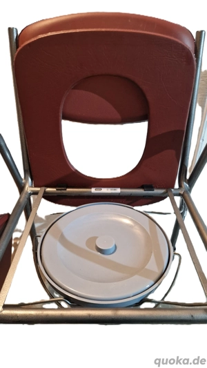 Toilettenstuhl mit Armlehnen   Marke Russka | stabil & komfortabel bordo