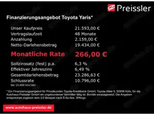 Toyota Yaris Hybrid Business Edition Navi Soundsystem Blendfrei Bild 3