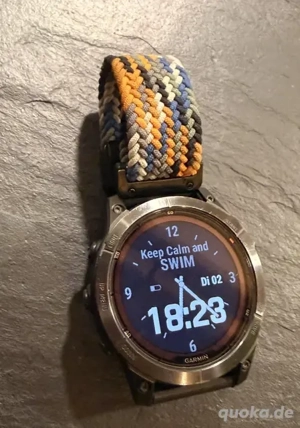 Garmin Fenix 7X solar GPS uhr schwarz mit 2 Armbände und Ladekabel + OVP 