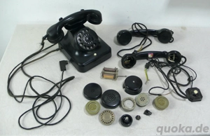 Telefon alt schwarz analog + Zubehörteile für Bastler