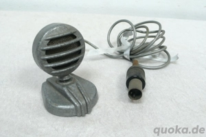 Tisch Mikrofon FW Miniatur Typ KMTSt 7055, Gußeisen mit Ständer