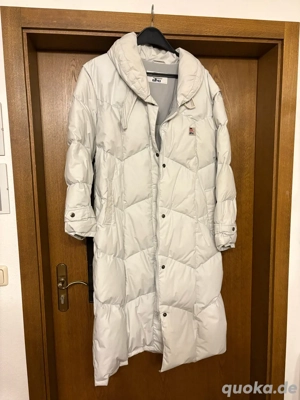 Daunenmantel lang creme Gr. 42 neuwertig Winter ELHO