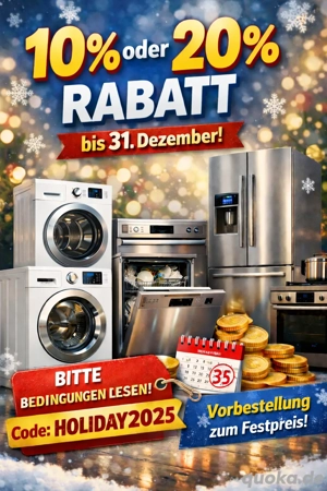  Weihnachtsaktion   10 % oder 20 % Rabatt bis 31.12.2025 (Lieferung möglich mit Gewährleistung)