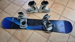 Snowboard, Schuhe + Tasche