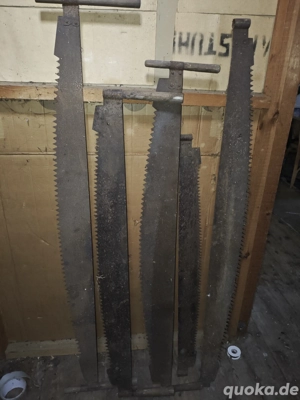 Antike Zweimannsägen   Trummsägen   Deko   Sammlerstücke