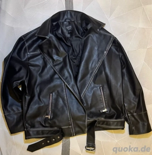 Schwarze Lederjacke Oversized Vintage