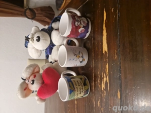 Diddl Konvolut, 2 Stofftiere und 3 Tassen