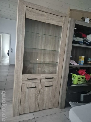 Schrank mit Lichter 4 Türen Holz Glas