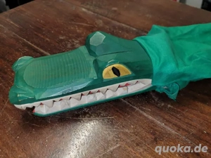 alte Handpuppe - Krokodil - geschnitzten Kopf