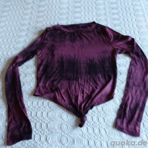 Damen - Shirt, Langarmshirt, Gr. XS bzw. ca. Gr. 34, bordeaux gemustert