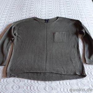 Damen - Pullover, Strickpullover, Gr. XS bzw. ca. 34, Oversize, H&M,khaki