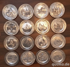 WMF, Zinnsammlung Jahresteller, limitierte Auflage, Tellerdurchmesser ca. 230mm, 16 Stück 