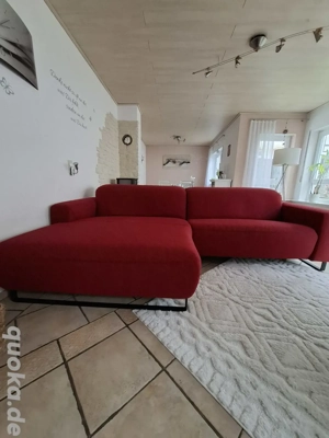 Ecksofa Strukturstoff rot