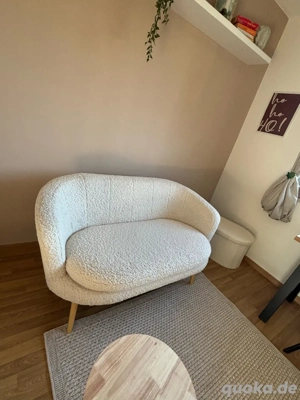 Sofa 2-Sitzer off-white Teddystoff