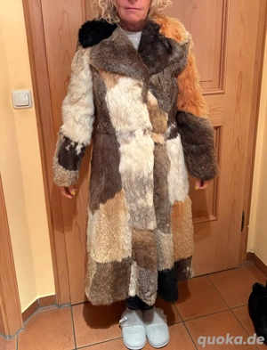 Echter Pelzmantel Kaninchen Gr. 38 Patchwork Design