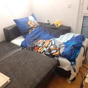 Schlafsofa, schwarz grau, Teilleder, günstig abzugeben