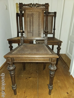 Antik! 2 Gründerzeit Stühle Korbgeflecht Wiener Geflecht ca. 1890 TOP!