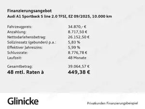 Audi A1 40 2.0 TFSI S line DSG, RFK, NAVI Bild 2