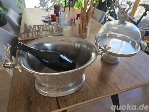 3-tlg Serviergeschirr-Set Hirschdesign Metall Glas