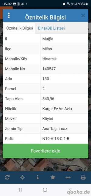 PROVISIONFREI -  Zum Grundstückspreis! Rohbau mit 543 m  Garten in Milas Hisarc k
