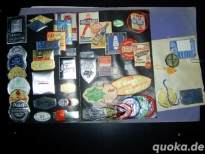 Alte Theaterkarte und Etiketten