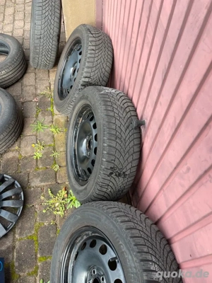 4 Stück Winterkompletträder auf Stahlfelge  205 - 60 R16 - 92 H incl  4 Neue Felgenabdeckungen 16 Zo