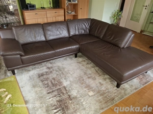 Echtleder Ecksofa braun
