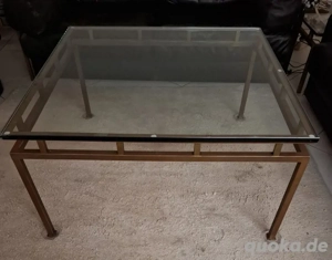 Beistelltisch Messing Glas original 70-er Jahre Design