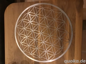 Blume des Lebens aus Edelstahl ( Nirosta )   55cm mit schmalen Stegen.