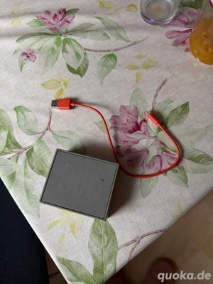 Eine JBL Go Musikbox mit Originalem Ladekabel