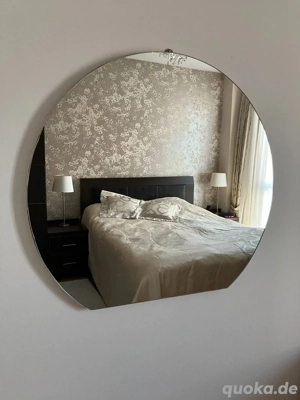 Rundwandspiegel - Beige Weiß - Shabby Chic Look - 72x79cm