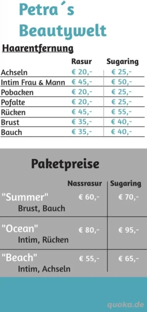 Enthaarung Waxing Sugaring Nassrasur Rasur Bild 3