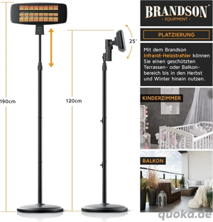 Brandson - Wickeltisch Heizstrahler für das Baby - mit Fernbedienung - 3 Leistungsstufen