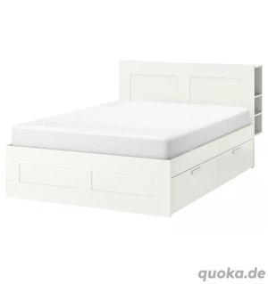 IKEA BRIMNES Bett 160x200 cm weiß mit Schubladen & Kopfteil