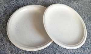 2 Speise-Essteller groß   25cm gesprengelt England 70er vintage