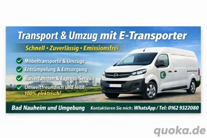 Nachhaltiger Transport- & Umzugsservice mit E-Opel Vivaro ab 20 