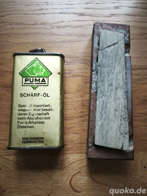 Puma Solingen Arkansas Schärf-Öl + Schleifstein Messerschärfer Schleifstein Messer Jagd Jagdmesser