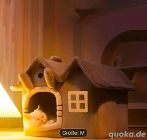 Katzenhaus  Hundebett Plüsch Hausform Neu