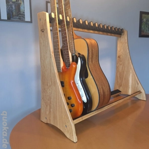 Gitarrenständer, Studiomöbel für 8 12 E- und Akustikgitarren aus Eichenholz