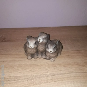 3 sitzende Osterhasen dunkelbraun  