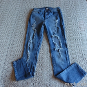 Damen - Jeans, Hose, Fashion Nova, Skinny, Röhrenjeans, Gr. 7 (W27), hellblau