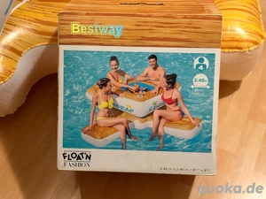 Große Wasser-Insel 2,46 2,46 m   mit Reparaturset | Abholung