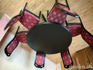 Esstisch und 6 Stühle Esche, schwarz