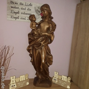 Madonna mit Kind geschnitzte Holzfigur 
