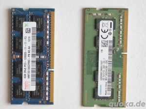 Notebook Ram Speicher DDR 3 und DDR 4, 4 GB je 4 Euro