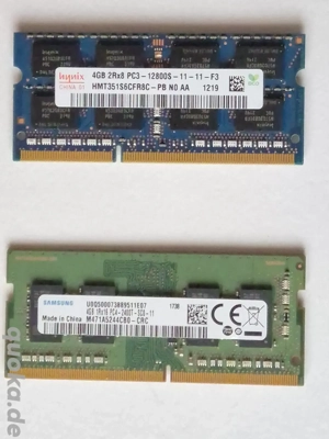 Notebook Ram Speicher DDR 3 und DDR 4, 4 GB je 4 Euro